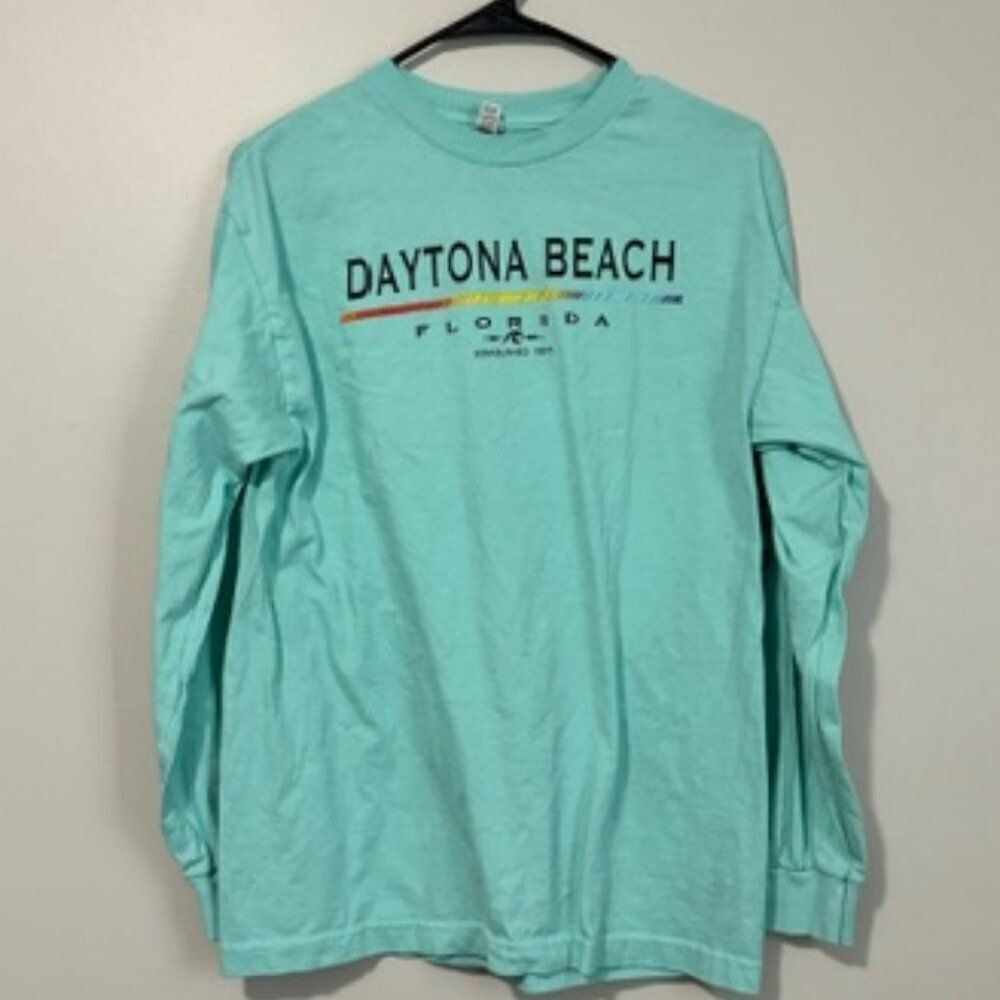 USED Woman's Alstyle Long Sleeve Shirt Color Blue Size M Daytona Beach Florida